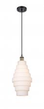  516-1P-BAB-G671-8 - Cascade - 1 Light - 8 inch - Black Antique Brass - Cord hung - Mini Pendant