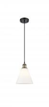  516-1P-BAB-GBC-81-LED - Berkshire - 1 Light - 8 inch - Black Antique Brass - Cord hung - Mini Pendant