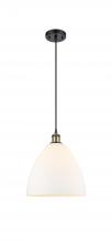  516-1P-BAB-GBD-121-LED - Bristol - 1 Light - 12 inch - Black Antique Brass - Cord hung - Mini Pendant