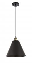  516-1P-BAB-MBC-12-BK-LED - Berkshire - 1 Light - 12 inch - Black Antique Brass - Cord hung - Mini Pendant