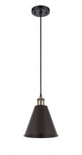  516-1P-BAB-MBC-8-BK-LED - Berkshire - 1 Light - 8 inch - Black Antique Brass - Cord hung - Mini Pendant