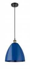  516-1P-BAB-MBD-12-BL-LED - Plymouth - 1 Light - 12 inch - Black Antique Brass - Cord hung - Mini Pendant