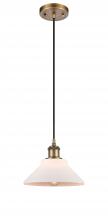  516-1P-BB-G131-LED - Orwell - 1 Light - 8 inch - Brushed Brass - Cord hung - Mini Pendant