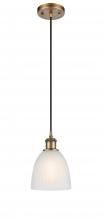  516-1P-BB-G381-LED - Castile - 1 Light - 6 inch - Brushed Brass - Cord hung - Mini Pendant