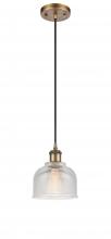  516-1P-BB-G412-LED - Dayton - 1 Light - 6 inch - Brushed Brass - Cord hung - Mini Pendant