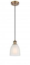  516-1P-BB-G441-LED - Brookfield - 1 Light - 6 inch - Brushed Brass - Cord hung - Mini Pendant