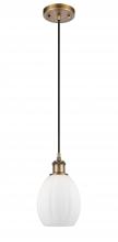  516-1P-BB-G81-LED - Eaton - 1 Light - 6 inch - Brushed Brass - Cord hung - Mini Pendant