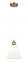  516-1P-BB-GBC-81-LED - Berkshire - 1 Light - 8 inch - Brushed Brass - Cord hung - Mini Pendant