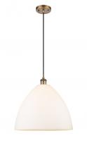  516-1P-BB-GBD-161-LED - Bristol - 1 Light - 16 inch - Brushed Brass - Cord hung - Pendant