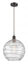  516-1P-OB-G1213-12 - Athens Deco Swirl - 1 Light - 12 inch - Oil Rubbed Bronze - Cord hung - Mini Pendant