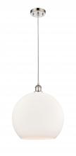 Innovations Lighting 516-1P-PN-G121-14-LED - Athens - 1 Light - 14 inch - Polished Nickel - Cord hung - Pendant