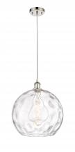  516-1P-PN-G1215-14 - Athens Water Glass - 1 Light - 13 inch - Polished Nickel - Cord hung - Pendant
