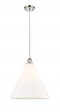 Innovations Lighting 516-1P-PN-GBC-161-LED - Berkshire - 1 Light - 16 inch - Polished Nickel - Cord hung - Pendant