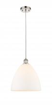 Innovations Lighting 516-1P-PN-GBD-121-LED - Bristol - 1 Light - 12 inch - Polished Nickel - Cord hung - Mini Pendant