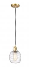 Innovations Lighting 516-1P-SG-G1013-LED - Belfast - 1 Light - 6 inch - Satin Gold - Cord hung - Mini Pendant