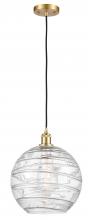 Innovations Lighting 516-1P-SG-G1213-12-LED - Athens Deco Swirl - 1 Light - 12 inch - Satin Gold - Cord hung - Mini Pendant