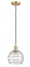 Innovations Lighting 516-1P-SG-G1213-8-LED - Athens Deco Swirl - 1 Light - 8 inch - Satin Gold - Cord hung - Mini Pendant