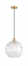 Innovations Lighting 516-1P-SG-G1215-12-LED - Athens Water Glass - 1 Light - 12 inch - Satin Gold - Cord hung - Mini Pendant