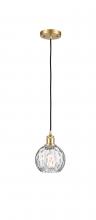 Innovations Lighting 516-1P-SG-G1215-6-LED - Athens Water Glass - 1 Light - 6 inch - Satin Gold - Cord hung - Mini Pendant