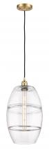  516-1P-SG-G557-10CL - Vaz - 1 Light - 10 inch - Satin Gold - Cord hung - Mini Pendant