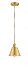 Innovations Lighting 516-1P-SG-M8-LED - Smithfield - 1 Light - 7 inch - Satin Gold - Cord hung - Mini Pendant