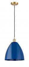 Innovations Lighting 516-1P-SG-MBD-12-BL-LED - Plymouth - 1 Light - 12 inch - Satin Gold - Cord hung - Mini Pendant