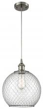 Innovations Lighting 516-1P-SN-G122-10CBK-LED - Farmhouse Chicken Wire - 1 Light - 10 inch - Brushed Satin Nickel - Cord hung - Mini Pendant