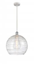  516-1P-WPC-G1213-14 - Athens Deco Swirl - 1 Light - 14 inch - White Polished Chrome - Cord hung - Pendant