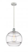 516-1P-WPC-G556-12CL - Rochester - 1 Light - 12 inch - White Polished Chrome - Cord hung - Mini Pendant