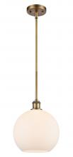  516-1S-BB-G121-10-LED - Athens - 1 Light - 10 inch - Brushed Brass - Mini Pendant