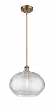  516-1S-BB-G555-12CL - Ithaca - 1 Light - 12 inch - Brushed Brass - Mini Pendant