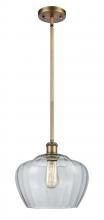  516-1S-BB-G92-L - Fenton - 1 Light - 11 inch - Brushed Brass - Mini Pendant