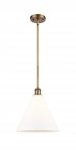  516-1S-BB-GBC-121 - Berkshire - 1 Light - 12 inch - Brushed Brass - Mini Pendant