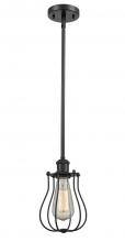  516-1S-BK-CE513-BK-LED - Muselet - 1 Light - 6 inch - Matte Black - Mini Pendant