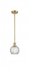 Innovations Lighting 516-1S-SG-G1215-6-LED - Athens Water Glass - 1 Light - 6 inch - Satin Gold - Mini Pendant