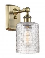  516-1W-AB-G112C-5CL - Cobbleskill - 1 Light - 5 inch - Antique Brass - Sconce