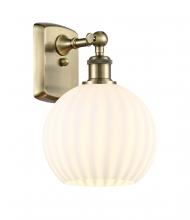  516-1W-AB-G1217-8WV - White Venetian - 1 Light - 8 inch - Antique Brass - Sconce