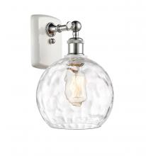 516-1W-WPC-G1215-8 - Athens Water Glass - 1 Light - 8 inch - White Polished Chrome - Sconce