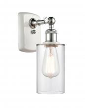  516-1W-WPC-G802 - Clymer - 1 Light - 4 inch - White Polished Chrome - Sconce