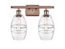  516-2W-AC-G557-6CL - Vaz - 2 Light - 16 inch - Antique Copper - Bath Vanity Light