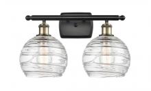  516-2W-BAB-G1213-8-LED - Athens Deco Swirl - 2 Light - 18 inch - Black Antique Brass - Bath Vanity Light