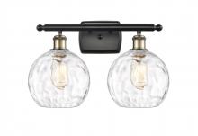  516-2W-BAB-G1215-8-LED - Athens Water Glass - 2 Light - 18 inch - Black Antique Brass - Bath Vanity Light