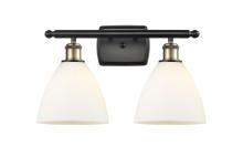  516-2W-BAB-GBD-751-LED - Bristol - 2 Light - 18 inch - Black Antique Brass - Bath Vanity Light