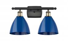  516-2W-BAB-MBD-75-BL-LED - Plymouth - 2 Light - 18 inch - Black Antique Brass - Bath Vanity Light