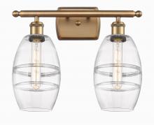  516-2W-BB-G557-6CL - Vaz - 2 Light - 16 inch - Brushed Brass - Bath Vanity Light