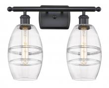  516-2W-BK-G557-6CL - Vaz - 2 Light - 16 inch - Matte Black - Bath Vanity Light