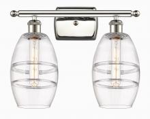  516-2W-PN-G557-6CL - Vaz - 2 Light - 16 inch - Polished Nickel - Bath Vanity Light