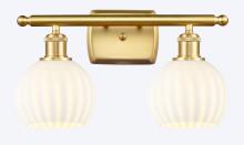  516-2W-SG-G1217-6WV - White Venetian - 2 Light - 16 inch - Satin Gold - Bath Vanity Light