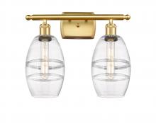  516-2W-SG-G557-6CL - Vaz - 2 Light - 16 inch - Satin Gold - Bath Vanity Light