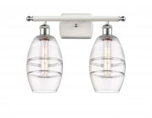  516-2W-WPC-G557-6CL - Vaz - 2 Light - 16 inch - White Polished Chrome - Bath Vanity Light